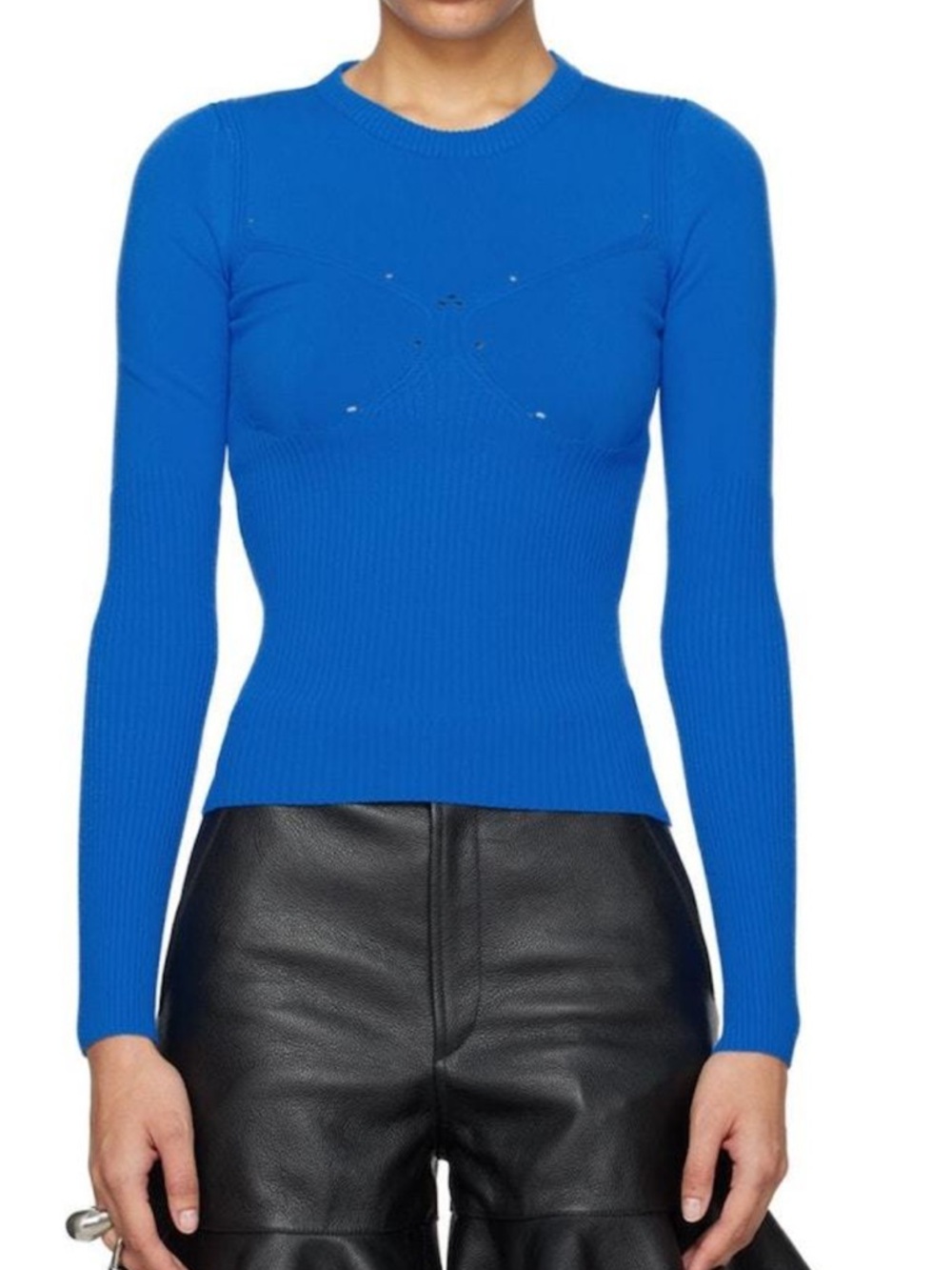 MARINE SERRE SSENSE EXCLUSIVE BLUE SWEATER